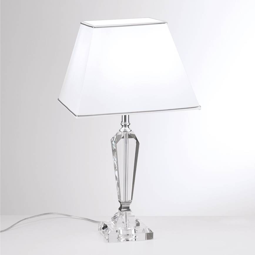 Křišťálová stolní lampa VERONIQUE 1xE27/60W/230V bílá/čirá