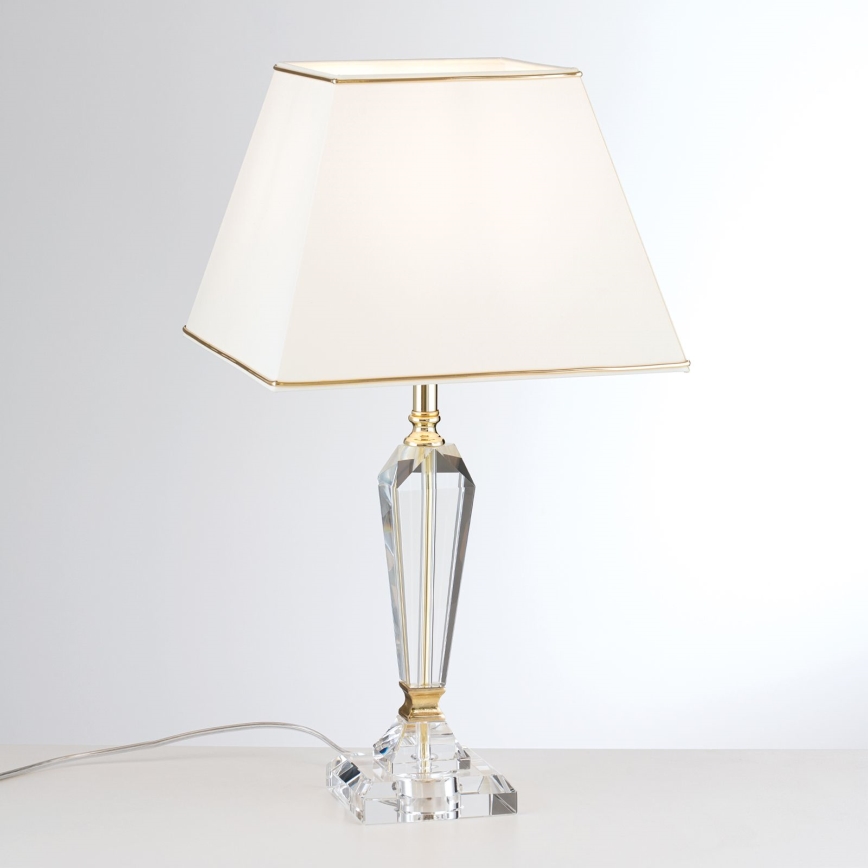 Křišťálová stolní lampa VERONIQUE 1xE27/60W/230V krémová/čirá