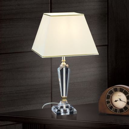 Křišťálová stolní lampa VERONIQUE 1xE27/60W/230V krémová/čirá