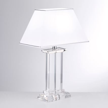 Křišťálová stolní lampa VERONIQUE 1xE27/60W/230V bílá/čirá