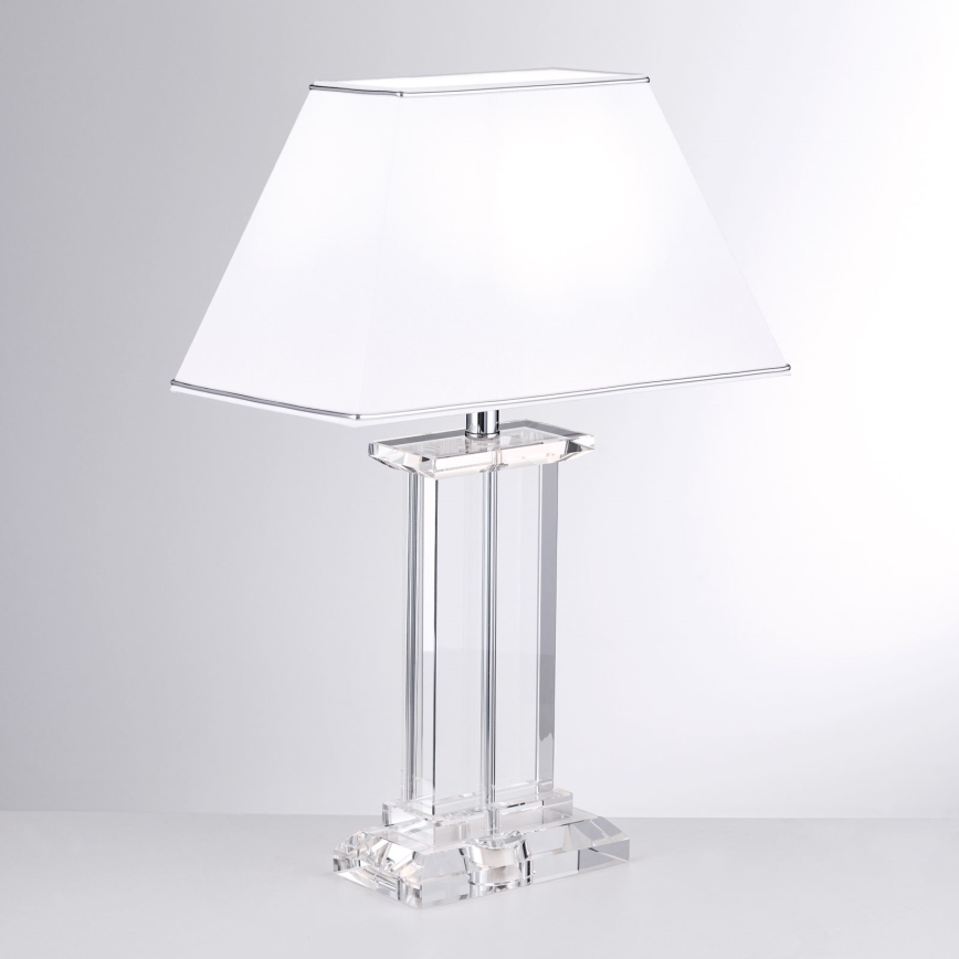 Křišťálová stolní lampa VERONIQUE 1xE27/60W/230V bílá/čirá