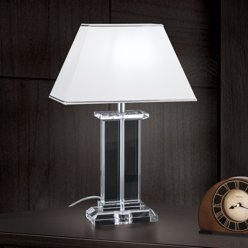 Křišťálová stolní lampa VERONIQUE 1xE27/60W/230V bílá/čirá