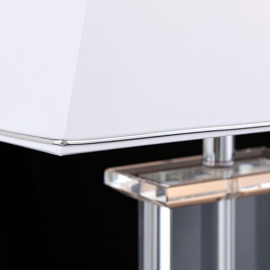 Křišťálová stolní lampa VERONIQUE 1xE27/60W/230V bílá/čirá