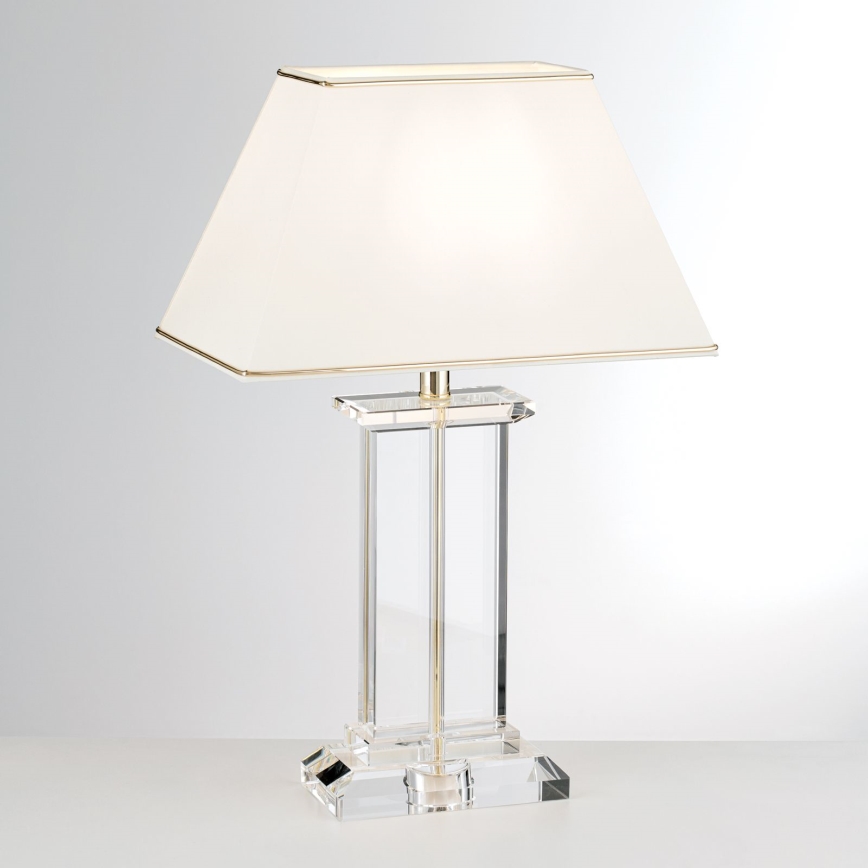 Křišťálová stolní lampa VERONIQUE 1xE27/60W/230V krémová/čirá