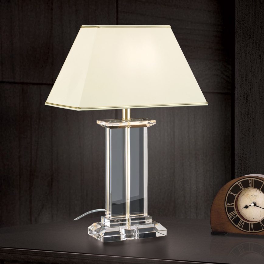 Křišťálová stolní lampa VERONIQUE 1xE27/60W/230V krémová/čirá