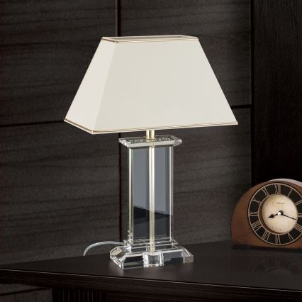 Křišťálová stolní lampa VERONIQUE 1xE27/60W/230V krémová/čirá