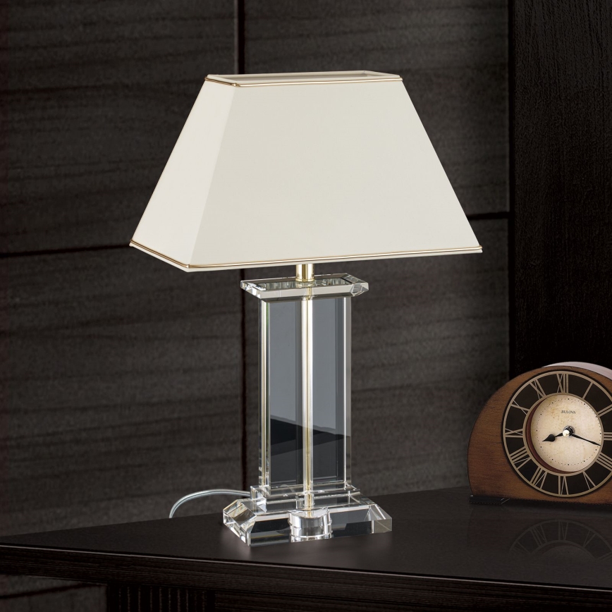 Křišťálová stolní lampa VERONIQUE 1xE27/60W/230V krémová/čirá