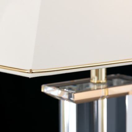 Křišťálová stolní lampa VERONIQUE 1xE27/60W/230V krémová/čirá