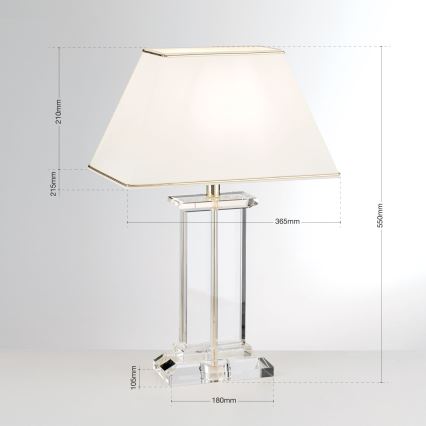 Křišťálová stolní lampa VERONIQUE 1xE27/60W/230V krémová/čirá
