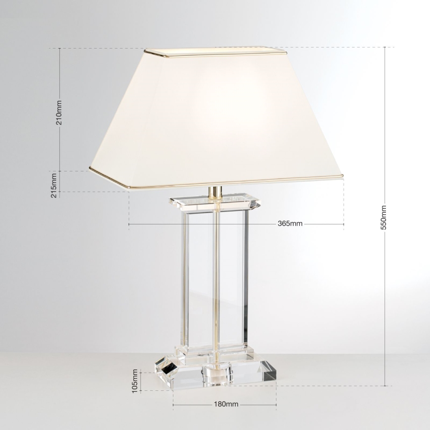 Křišťálová stolní lampa VERONIQUE 1xE27/60W/230V krémová/čirá