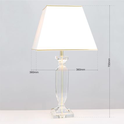 Křišťálová stolní lampa POKAL 1xE27/60W/230V krémová/čirá