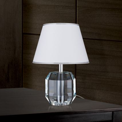 Stolní lampa ALEXIS 1xE27/60W/230V bílá/lesklý chrom/čirá