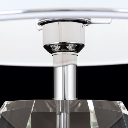 Stolní lampa ALEXIS 1xE27/60W/230V bílá/lesklý chrom/čirá