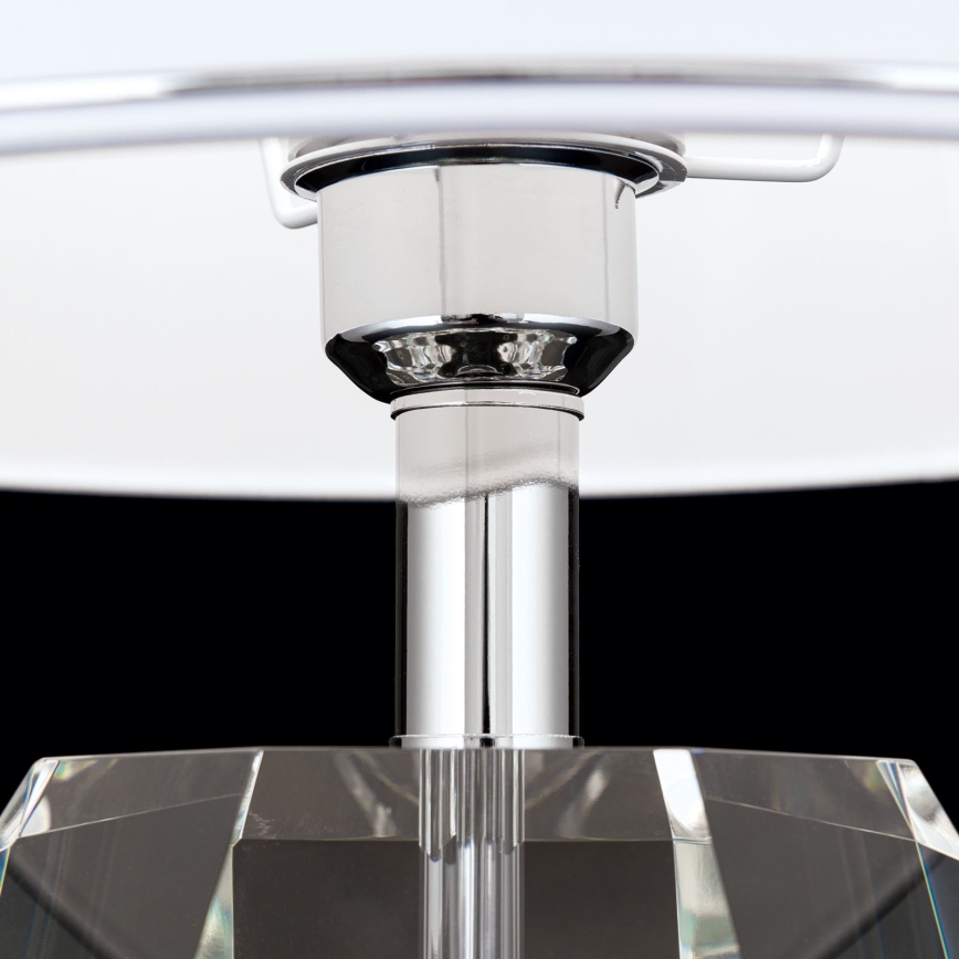 Stolní lampa ALEXIS 1xE27/60W/230V bílá/lesklý chrom/čirá