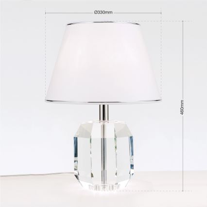 Stolní lampa ALEXIS 1xE27/60W/230V bílá/lesklý chrom/čirá
