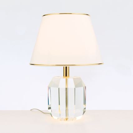 Stolní lampa ALEXIS 1xE27/60W/230V krémová/zlatá/čirá