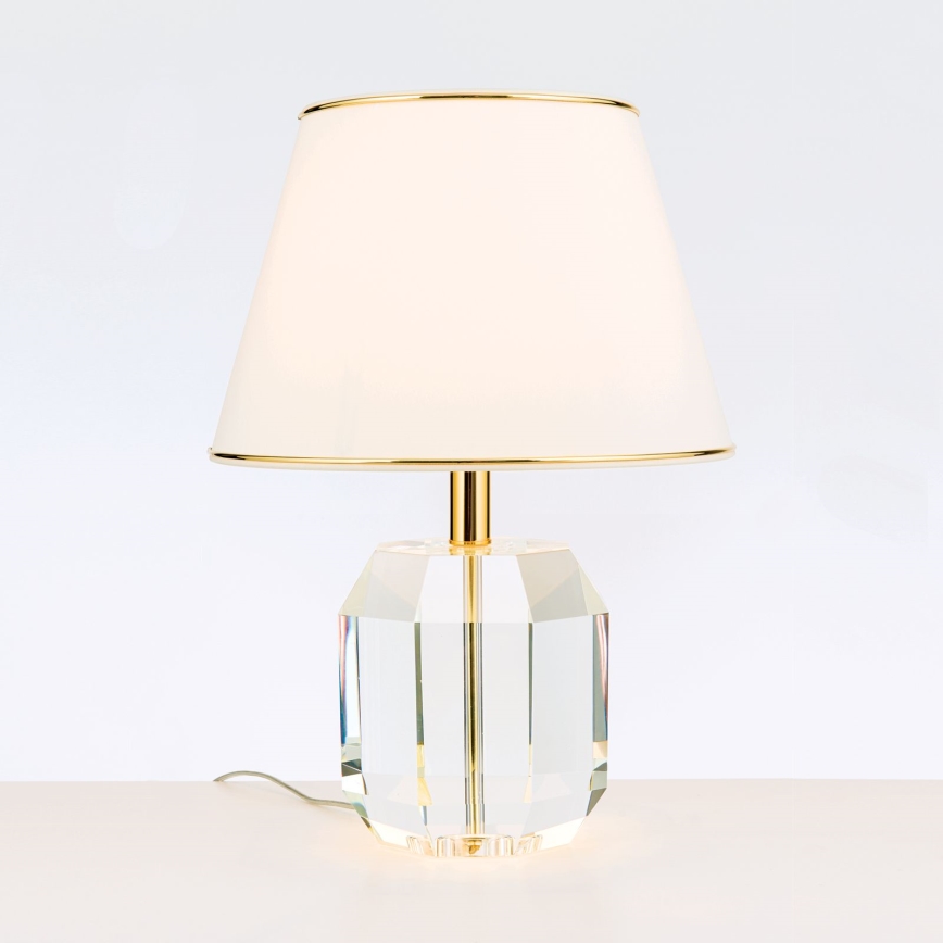 Stolní lampa ALEXIS 1xE27/60W/230V krémová/zlatá/čirá