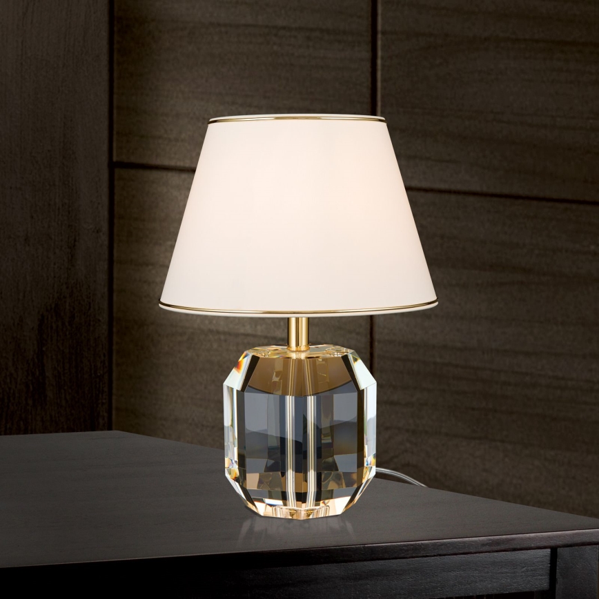Stolní lampa ALEXIS 1xE27/60W/230V krémová/zlatá/čirá