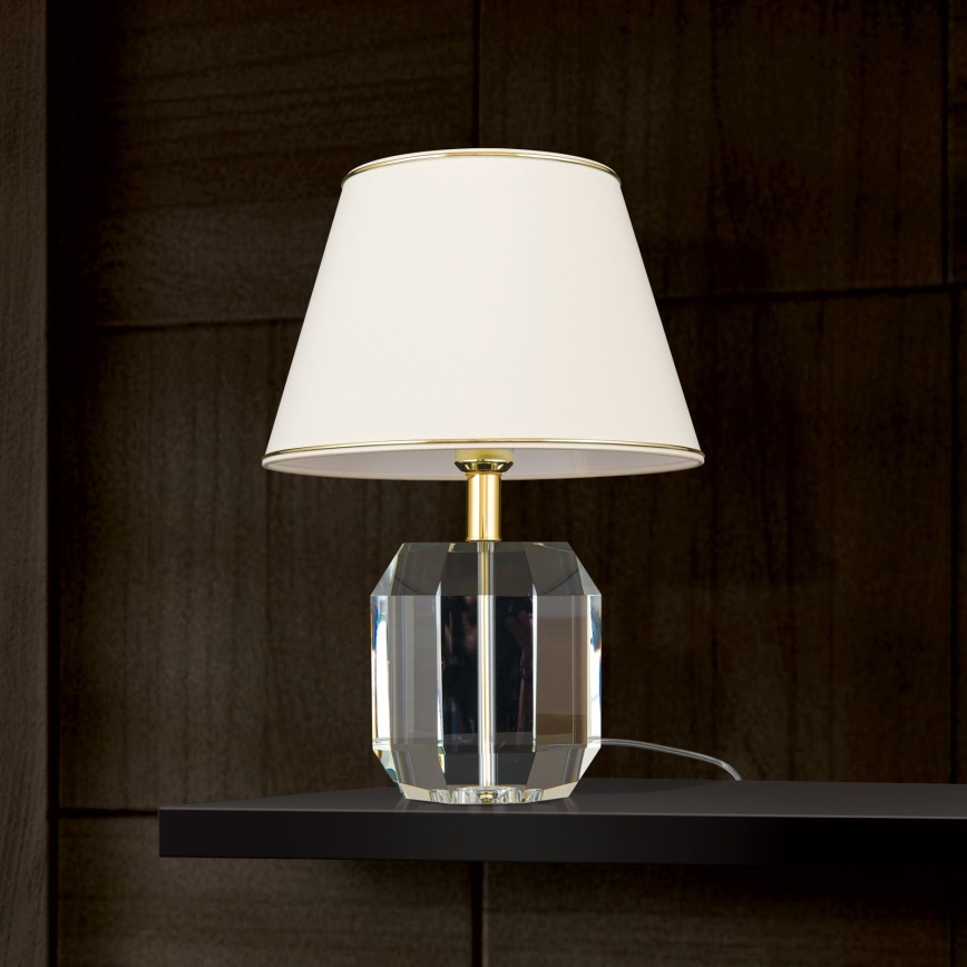 Stolní lampa ALEXIS 1xE27/60W/230V krémová/zlatá/čirá
