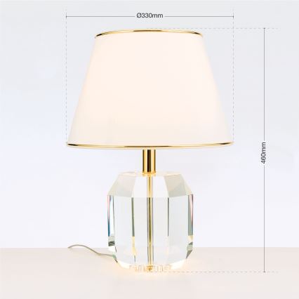 Stolní lampa ALEXIS 1xE27/60W/230V krémová/zlatá/čirá