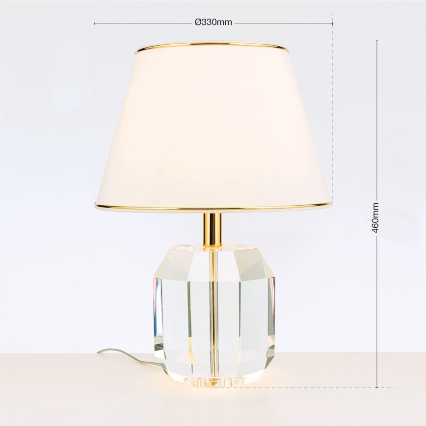 Stolní lampa ALEXIS 1xE27/60W/230V krémová/zlatá/čirá