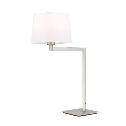 Stolní lampa CARLTON 1xE27/40W/230V bílá/matný chrom