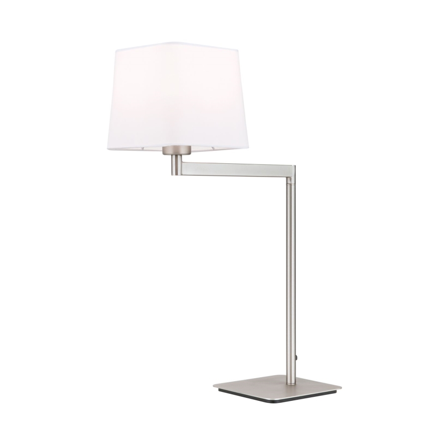 Stolní lampa CARLTON 1xE27/40W/230V bílá/matný chrom