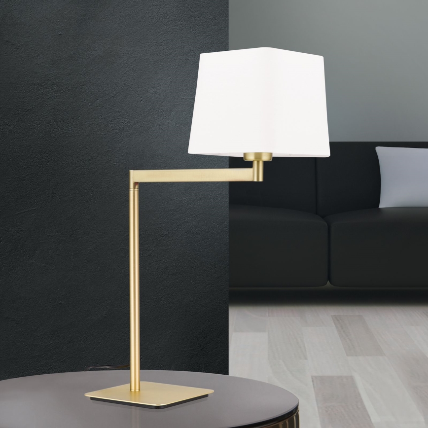 Stolní lampa CARLTON 1xE27/40W/230V bílá/zlatá