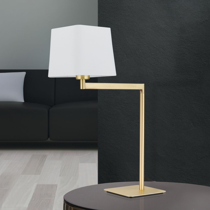 Stolní lampa CARLTON 1xE27/40W/230V bílá/zlatá