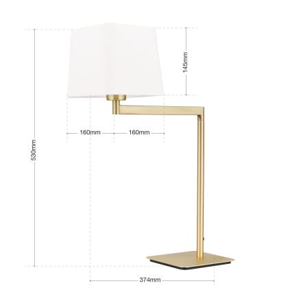 Stolní lampa CARLTON 1xE27/40W/230V bílá/zlatá