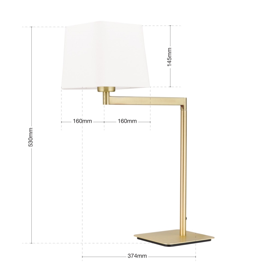 Stolní lampa CARLTON 1xE27/40W/230V bílá/zlatá