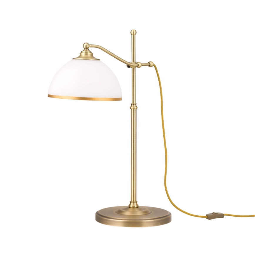 Stolní lampa OLD LAMP 1xE27/40W/230V 65 cm bílá/mosaz