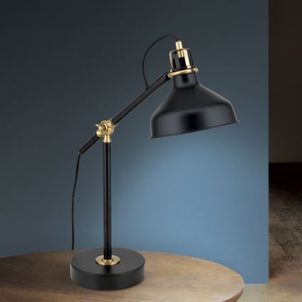 Stolní lampa SCHILLER 1xE27/40W/230V černá/bronz