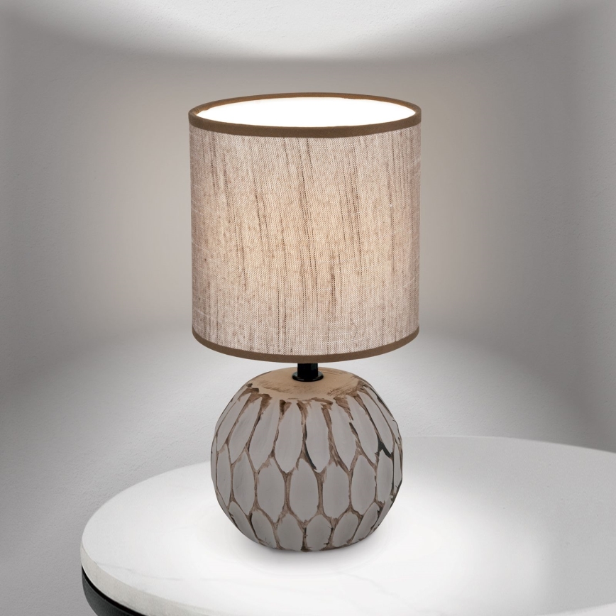Stolní lampa PINIA 1xE14/25W/230V keramika béžová/šedá