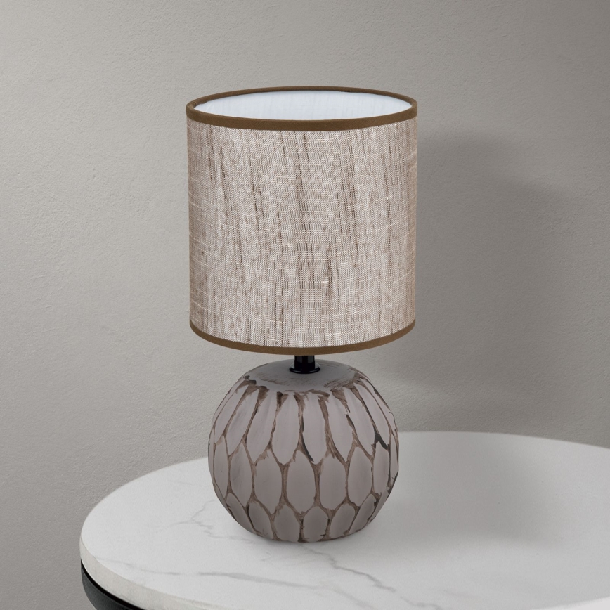 Stolní lampa PINIA 1xE14/25W/230V keramika béžová/šedá