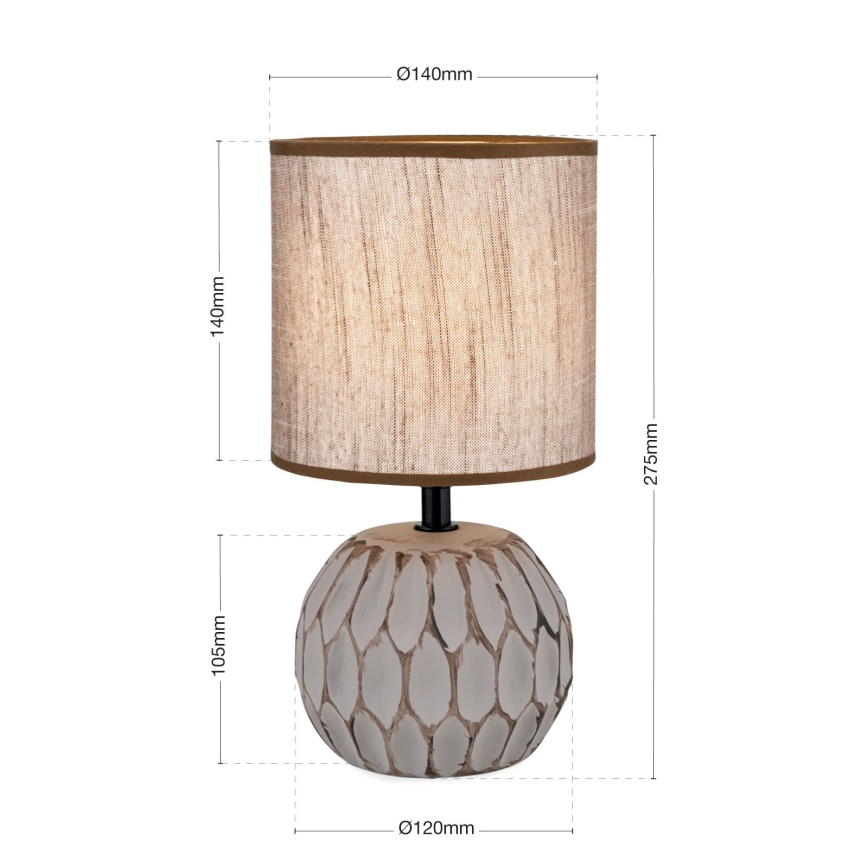 Stolní lampa PINIA 1xE14/25W/230V keramika béžová/šedá