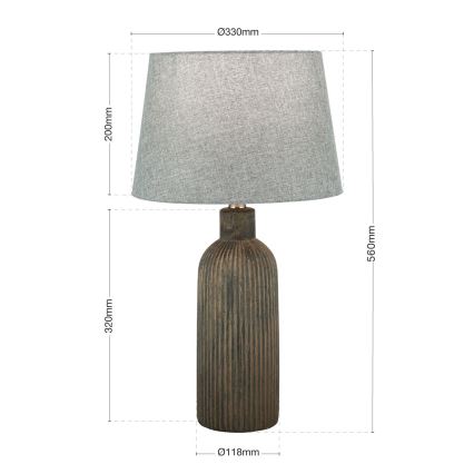 Stolní lampa ORCHID 1xE27/40W/230V keramika hnědá/šedá