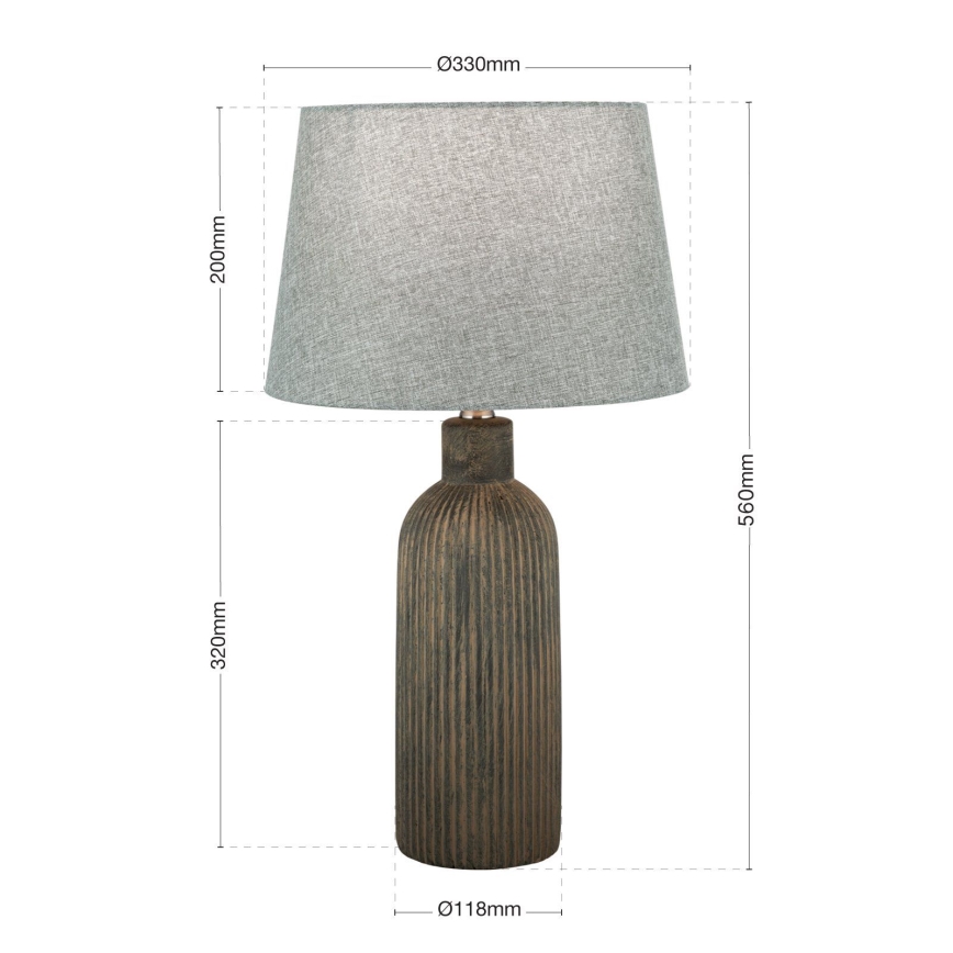 Stolní lampa ORCHID 1xE27/40W/230V keramika hnědá/šedá