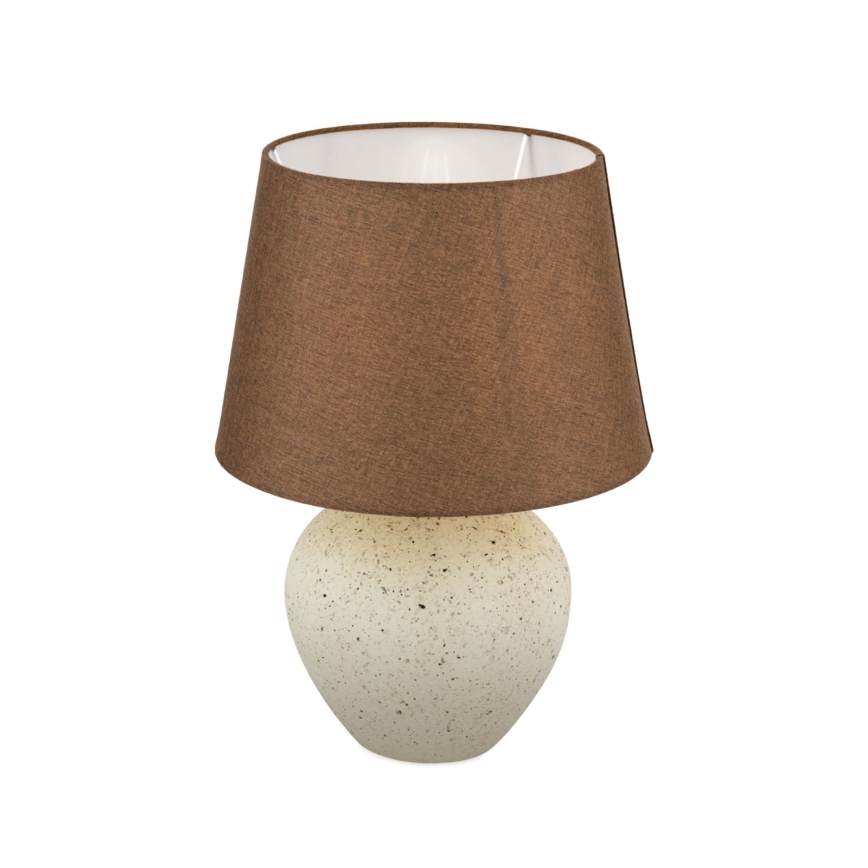 Stolní lampa MASAI 1xE27/40W/230V keramika hnědá/béžová