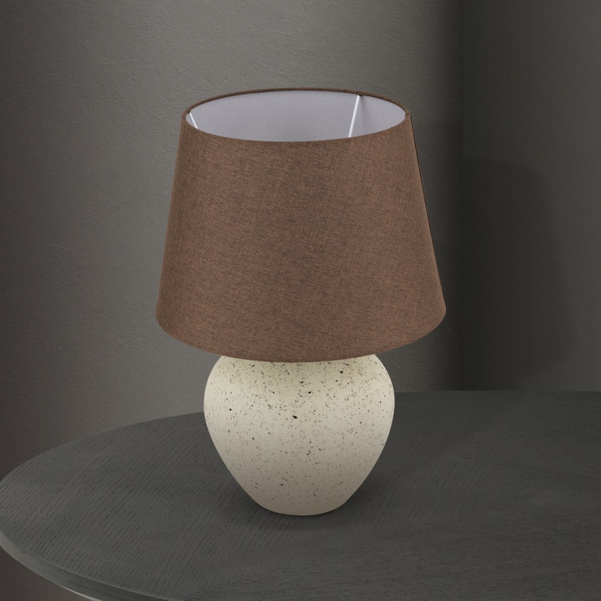 Stolní lampa MASAI 1xE27/40W/230V keramika hnědá/béžová