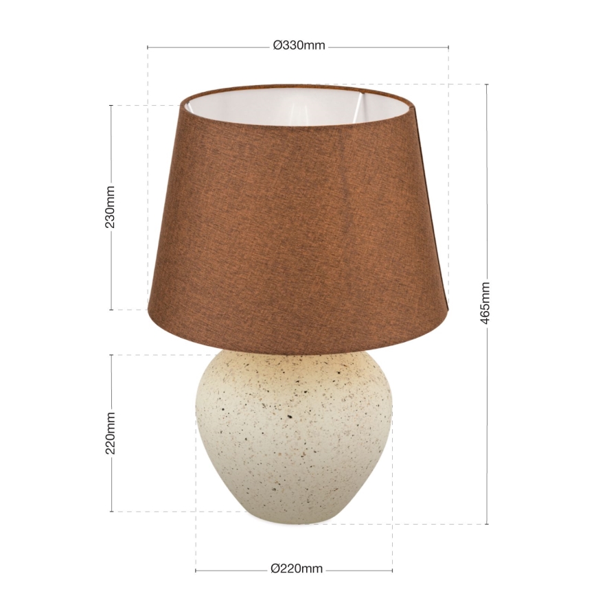 Stolní lampa MASAI 1xE27/40W/230V keramika hnědá/béžová