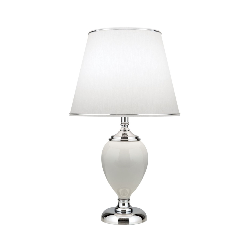Stolní lampa OVUM 1xE27/40W/230V 48 cm keramika bílá/lesklý chrom