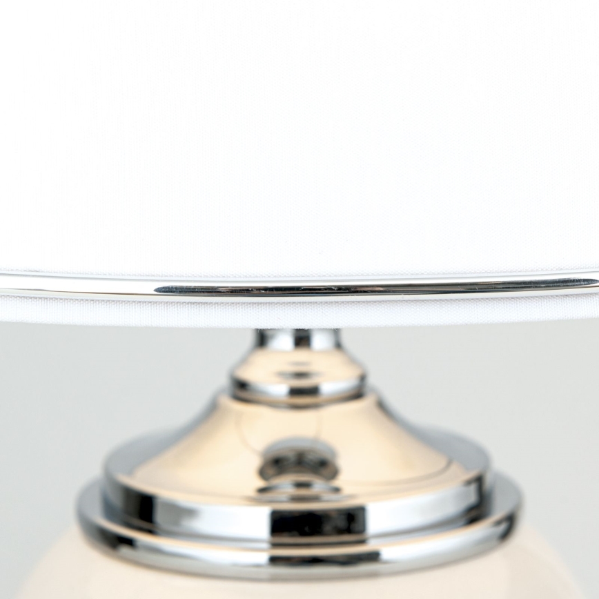 Stolní lampa OVUM 1xE27/40W/230V 48 cm keramika bílá/lesklý chrom