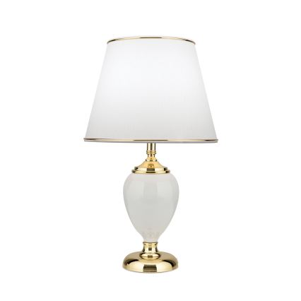 Stolní lampa OVUM 1xE27/40W/230V 48 cm keramika bílá/zlatá