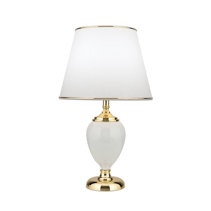 Stolní lampa OVUM 1xE27/40W/230V 48 cm keramika bílá/zlatá