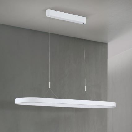 LED Lustr na lanku CARRARA LED/80W/230V 2700/3000/4000K bílá