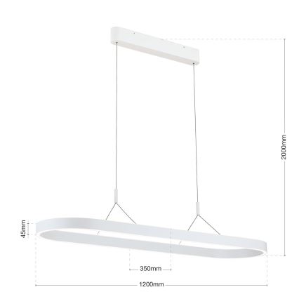 LED Lustr na lanku CARRARA LED/80W/230V 2700/3000/4000K bílá