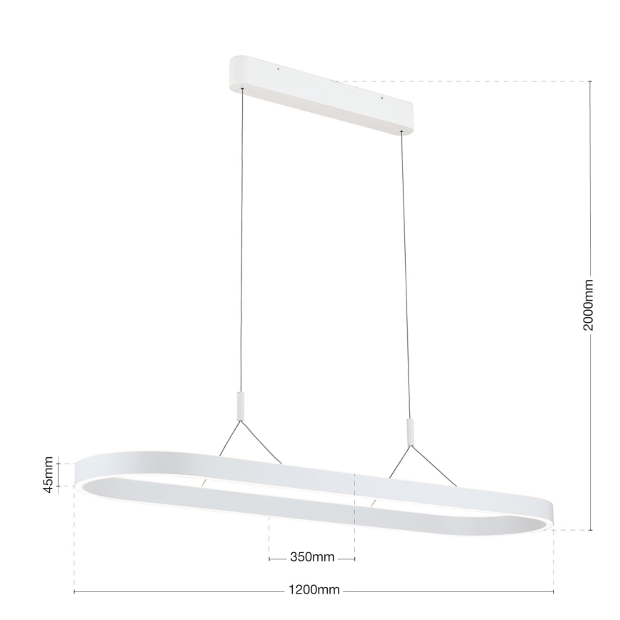 LED Lustr na lanku CARRARA LED/80W/230V 2700/3000/4000K bílá