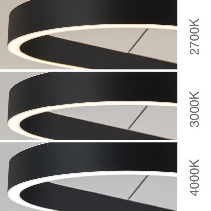 LED Lustr na lanku CARRARA LED/80W/230V 2700/3000/4000K černá