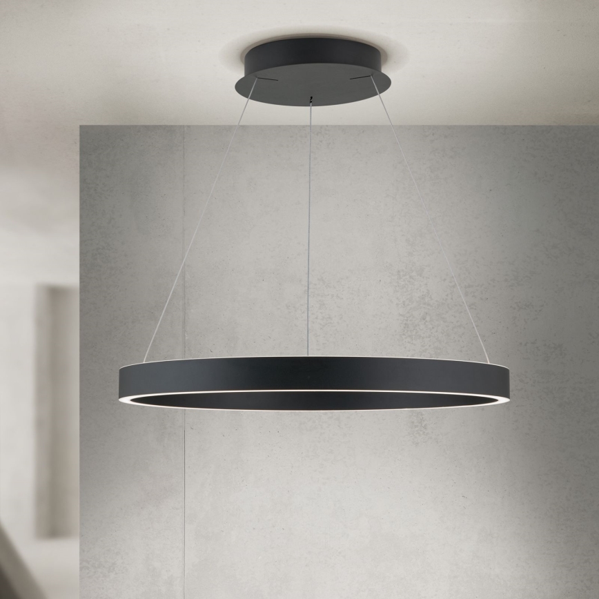LED Stmívatelný lustr na lanku KOLK LED/60W/230V 2700/3000/4000K pr. 60 cm černá